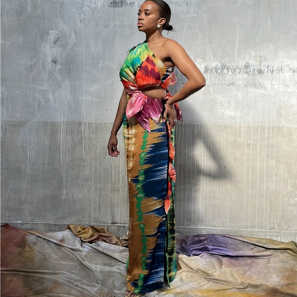 OMOL Sehne Cutout Flower Maxi Dress XS Handmade in Africa